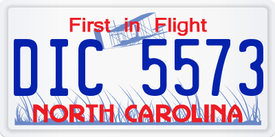 NC license plate DIC5573