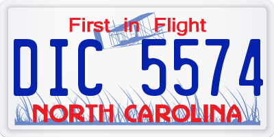 NC license plate DIC5574