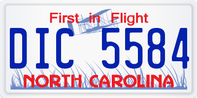 NC license plate DIC5584