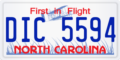 NC license plate DIC5594