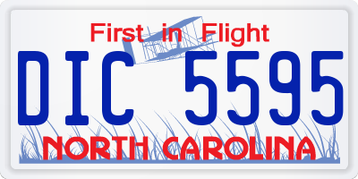 NC license plate DIC5595