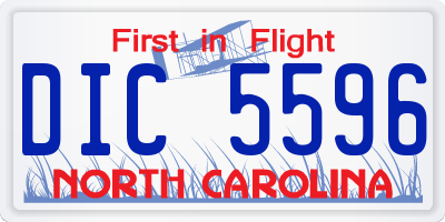 NC license plate DIC5596