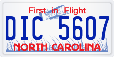 NC license plate DIC5607