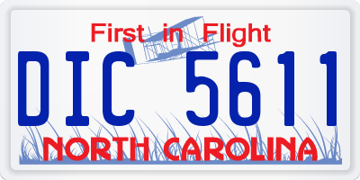NC license plate DIC5611