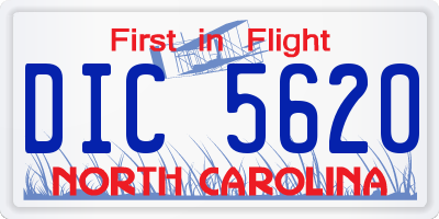 NC license plate DIC5620