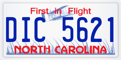 NC license plate DIC5621