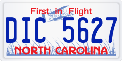 NC license plate DIC5627