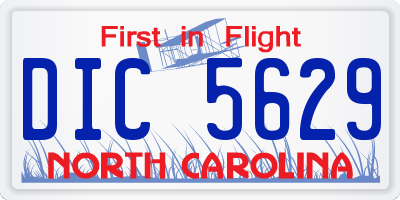 NC license plate DIC5629