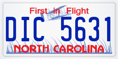 NC license plate DIC5631