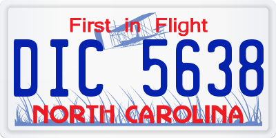 NC license plate DIC5638