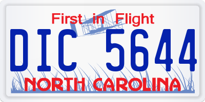 NC license plate DIC5644