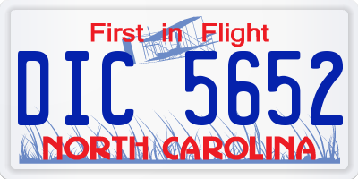 NC license plate DIC5652