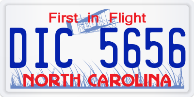 NC license plate DIC5656