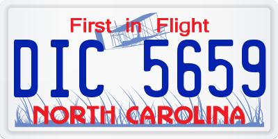 NC license plate DIC5659