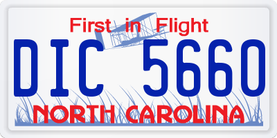 NC license plate DIC5660