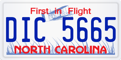 NC license plate DIC5665