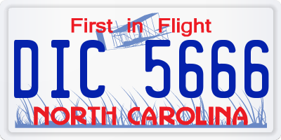 NC license plate DIC5666