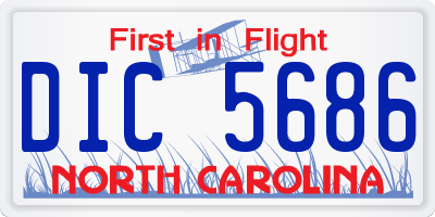 NC license plate DIC5686