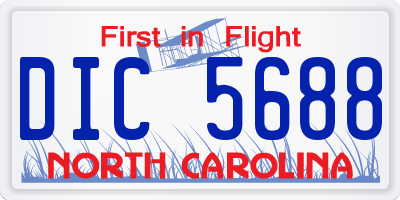 NC license plate DIC5688