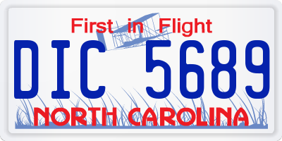 NC license plate DIC5689