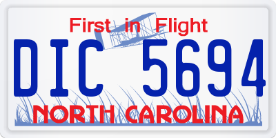 NC license plate DIC5694