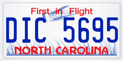 NC license plate DIC5695