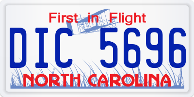 NC license plate DIC5696