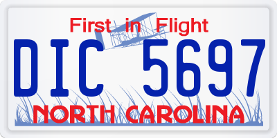 NC license plate DIC5697