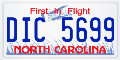 NC license plate DIC5699