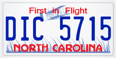NC license plate DIC5715