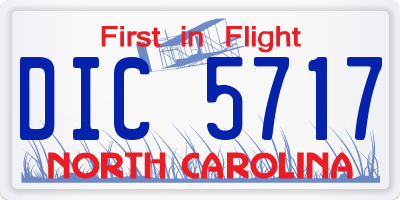 NC license plate DIC5717