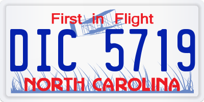 NC license plate DIC5719