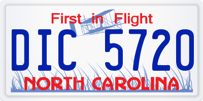 NC license plate DIC5720
