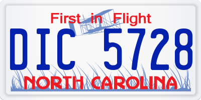 NC license plate DIC5728