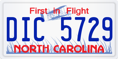 NC license plate DIC5729
