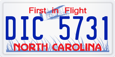 NC license plate DIC5731