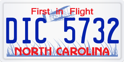 NC license plate DIC5732