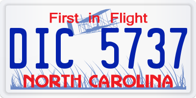 NC license plate DIC5737