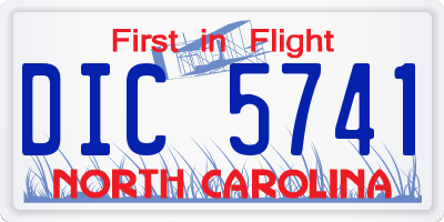NC license plate DIC5741