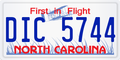 NC license plate DIC5744