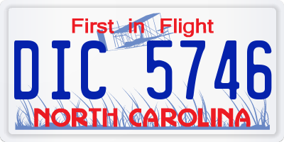 NC license plate DIC5746