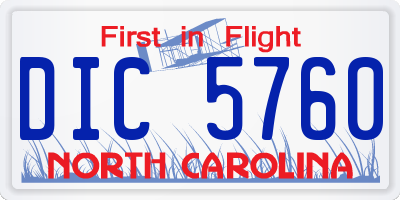 NC license plate DIC5760