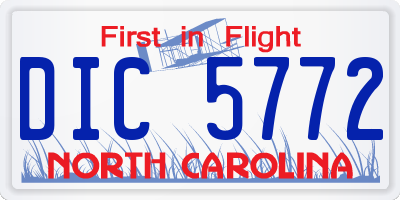 NC license plate DIC5772