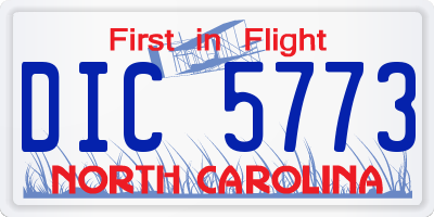 NC license plate DIC5773