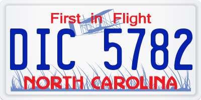 NC license plate DIC5782
