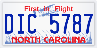 NC license plate DIC5787