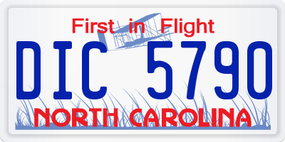 NC license plate DIC5790
