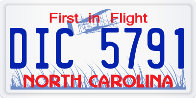NC license plate DIC5791