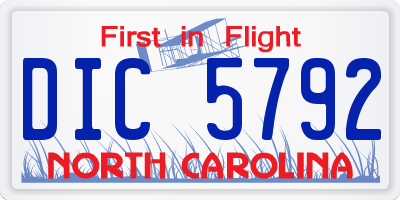NC license plate DIC5792