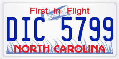 NC license plate DIC5799